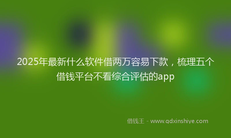 2025年最新什么软件借两万容易下款，梳理五个借钱平台不看综合评估的app