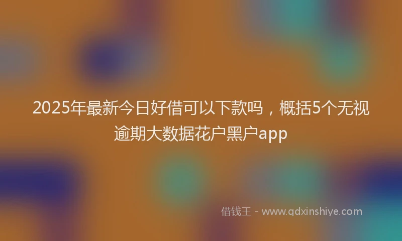 2025年最新今日好借可以下款吗，概括5个无视逾期大数据花户黑户app