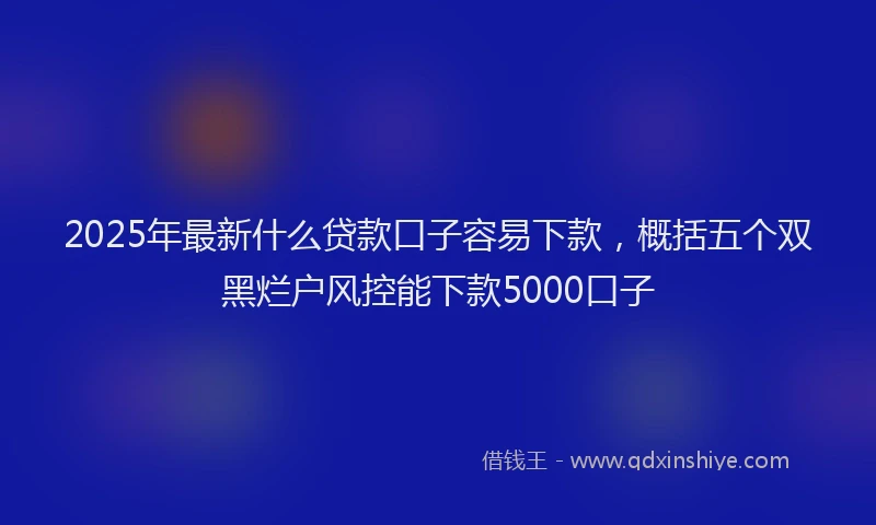 2025年最新什么贷款口子容易下款，概括五个双黑烂户风控能下款5000口子