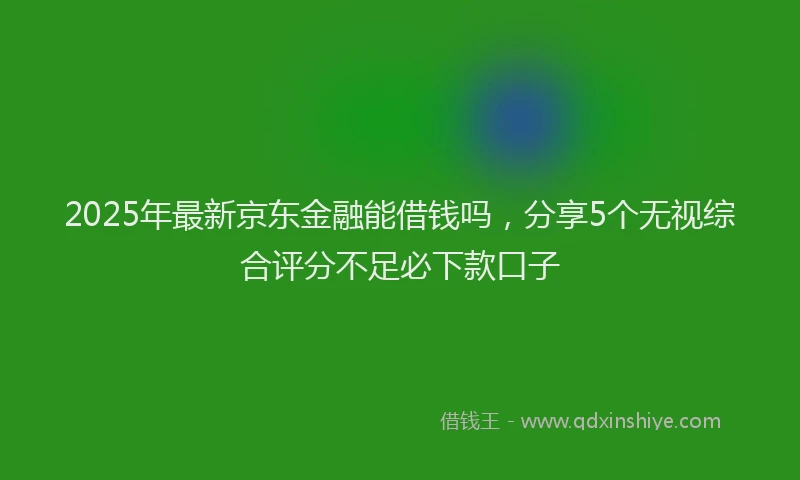 2025年最新京东金融能借钱吗，分享5个无视综合评分不足必下款口子