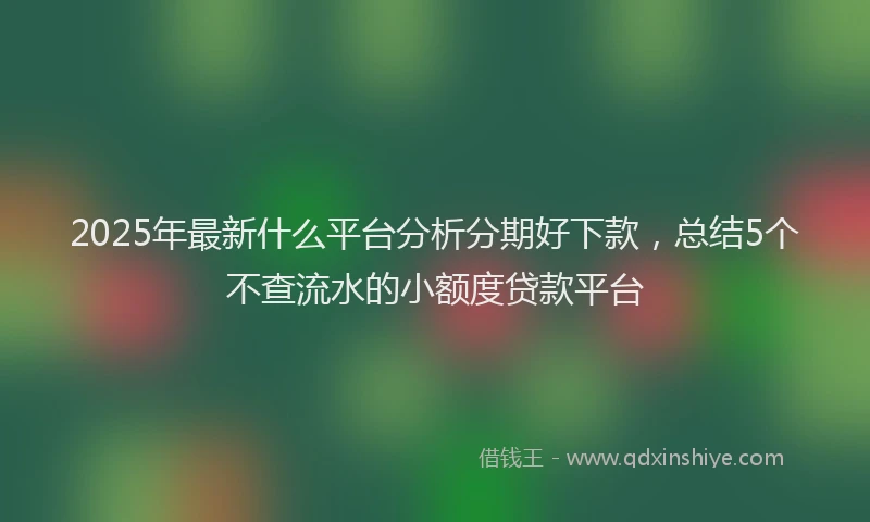 2025年最新什么平台分析分期好下款，总结5个不查流水的小额度贷款平台