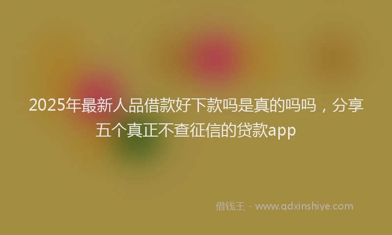 2025年最新人品借款好下款吗是真的吗吗，分享五个真正不查征信的贷款app