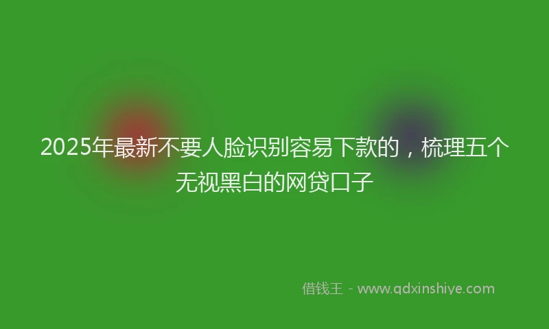2025年最新不要人脸识别容易下款的，梳理五个无视黑白的网贷口子