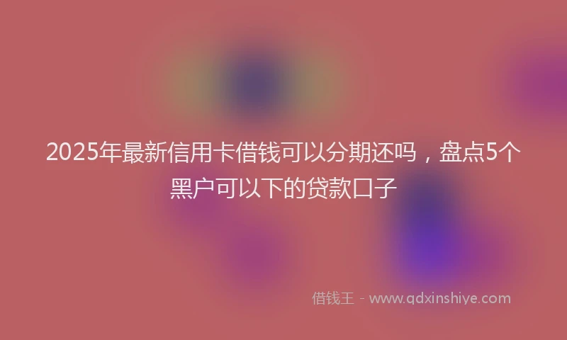 2025年最新信用卡借钱可以分期还吗，盘点5个黑户可以下的贷款口子