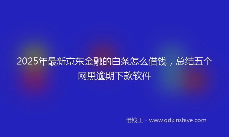 2025年最新京东金融的白条怎么借钱，总结五个网黑逾期下款软件
