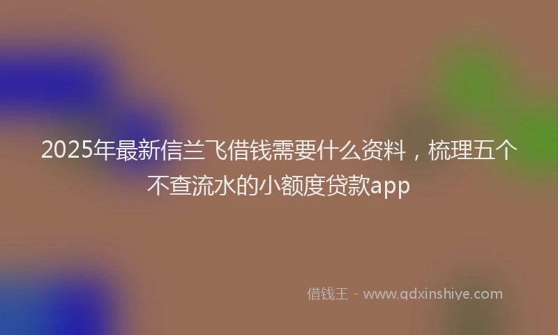 2025年最新信兰飞借钱需要什么资料，梳理五个不查流水的小额度贷款app