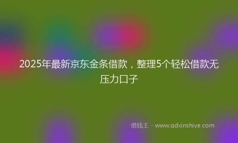 2025年最新京东金条借款，整理5个轻松借款无压力口子
