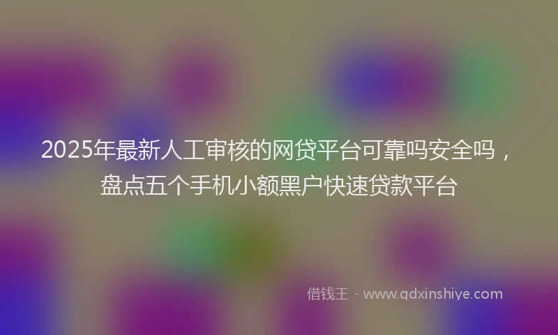 2025年最新人工审核的网贷平台可靠吗安全吗，盘点五个手机小额黑户快速贷款平台