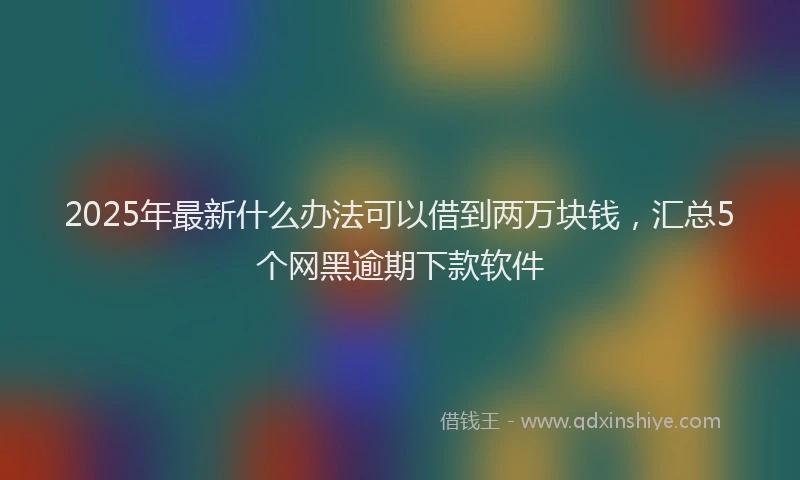 2025年最新什么办法可以借到两万块钱，汇总5个网黑逾期下款软件