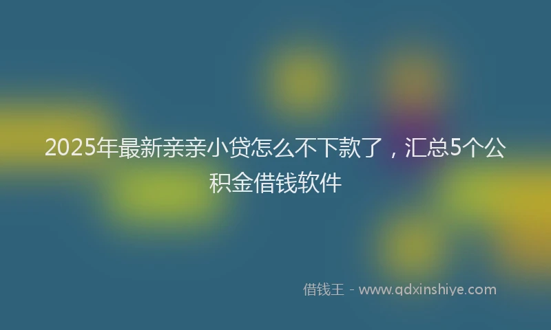 2025年最新亲亲小贷怎么不下款了，汇总5个公积金借钱软件