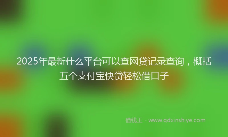 2025年最新什么平台可以查网贷记录查询，概括五个支付宝快贷轻松借口子