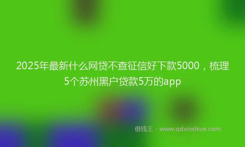 2025年最新什么网贷不查征信好下款5000，梳理5个苏州黑户贷款5万的app