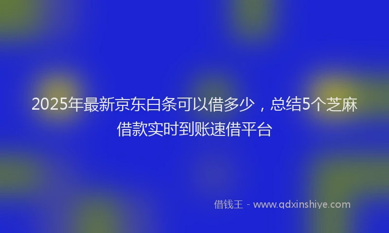 2025年最新京东白条可以借多少，总结5个芝麻借款实时到账速借平台