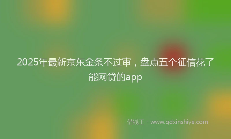 2025年最新京东金条不过审，盘点五个征信花了能网贷的app