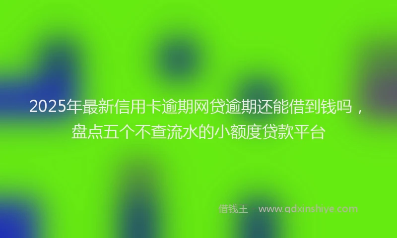2025年最新信用卡逾期网贷逾期还能借到钱吗，盘点五个不查流水的小额度贷款平台