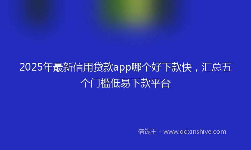 2025年最新信用贷款app哪个好下款快，汇总五个门槛低易下款平台
