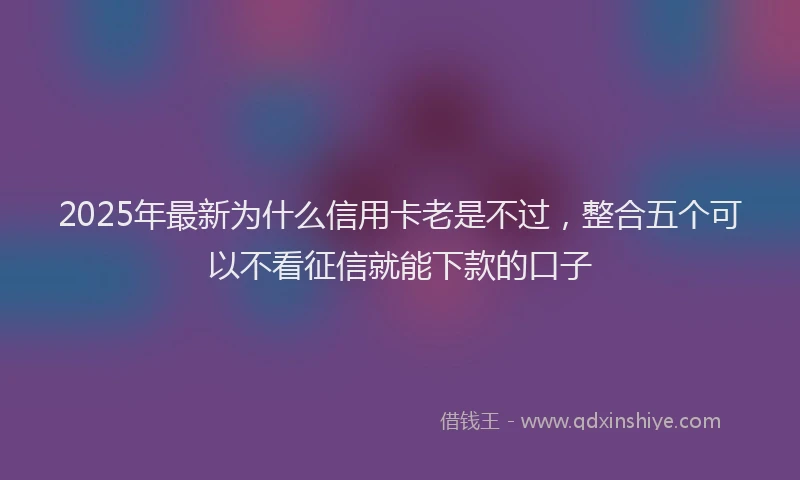 2025年最新为什么信用卡老是不过，整合五个可以不看征信就能下款的口子