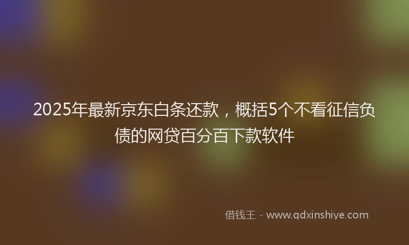 2025年最新京东白条还款，概括5个不看征信负债的网贷百分百下款软件