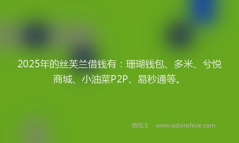 2025年的丝芙兰借钱有：珊瑚钱包、多米、兮悦商城、小油菜P2P、易秒通等。