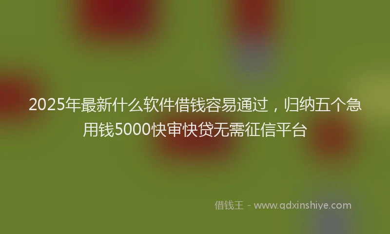 2025年最新什么软件借钱容易通过，归纳五个急用钱5000快审快贷无需征信平台