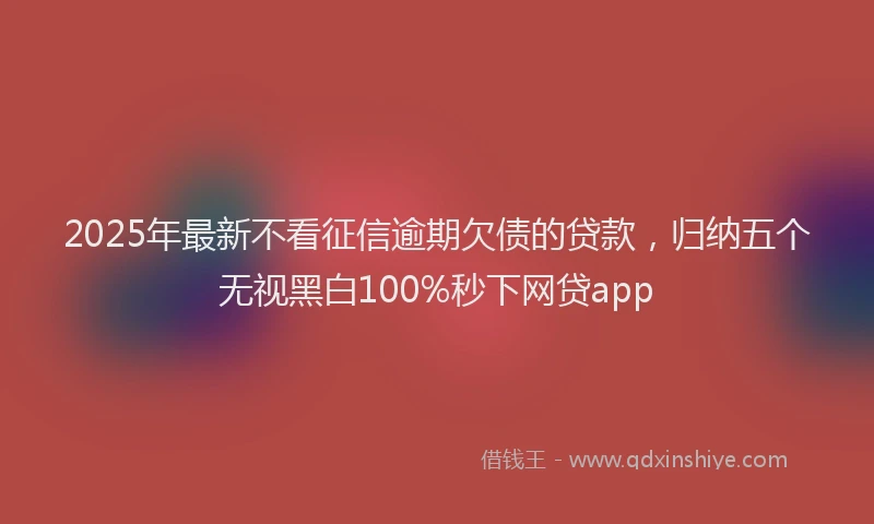 2025年最新不看征信逾期欠债的贷款，归纳五个无视黑白100%秒下网贷app