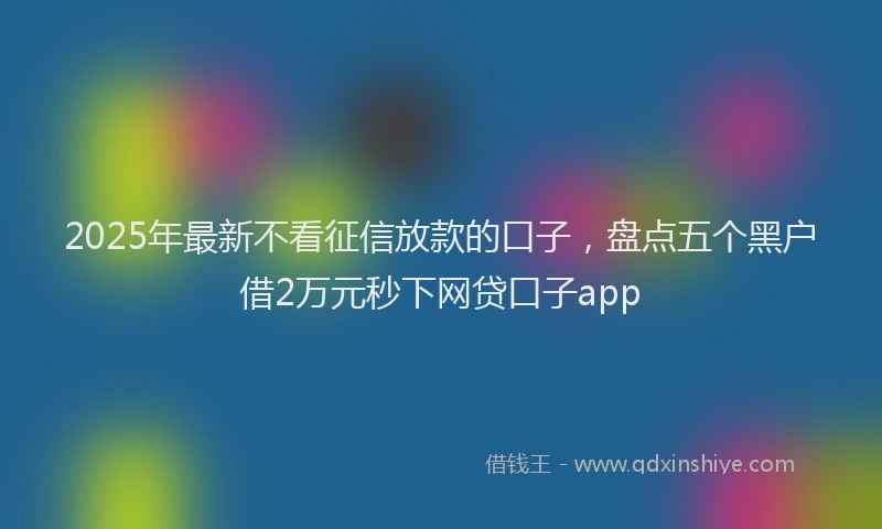 2025年最新不看征信放款的口子，盘点五个黑户借2万元秒下网贷口子app