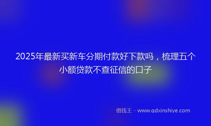 2025年最新买新车分期付款好下款吗，梳理五个小额贷款不查征信的口子