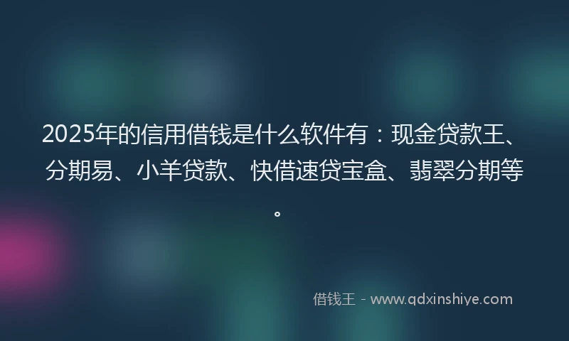 2025年的信用借钱是什么软件有：现金贷款王、分期易、小羊贷款、快借速贷宝盒、翡翠分期等。
