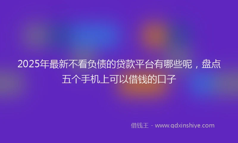 2025年最新不看负债的贷款平台有哪些呢，盘点五个手机上可以借钱的口子