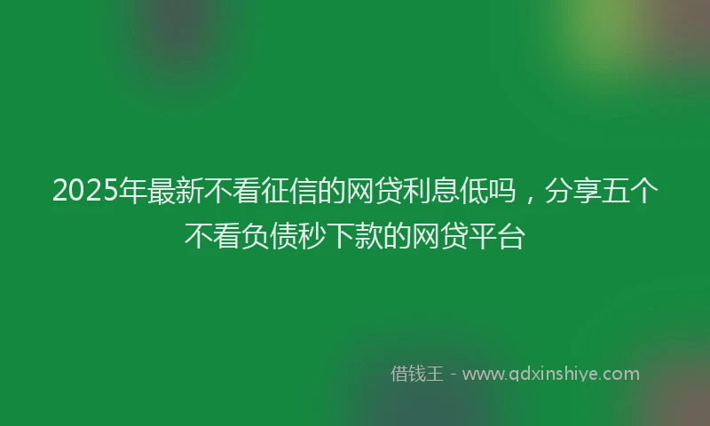 2025年最新不看征信的网贷利息低吗，分享五个不看负债秒下款的网贷平台