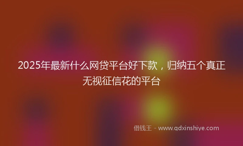 2025年最新什么网贷平台好下款，归纳五个真正无视征信花的平台