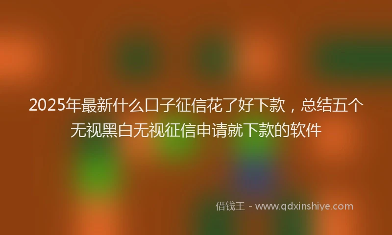 2025年最新什么口子征信花了好下款，总结五个无视黑白无视征信申请就下款的软件