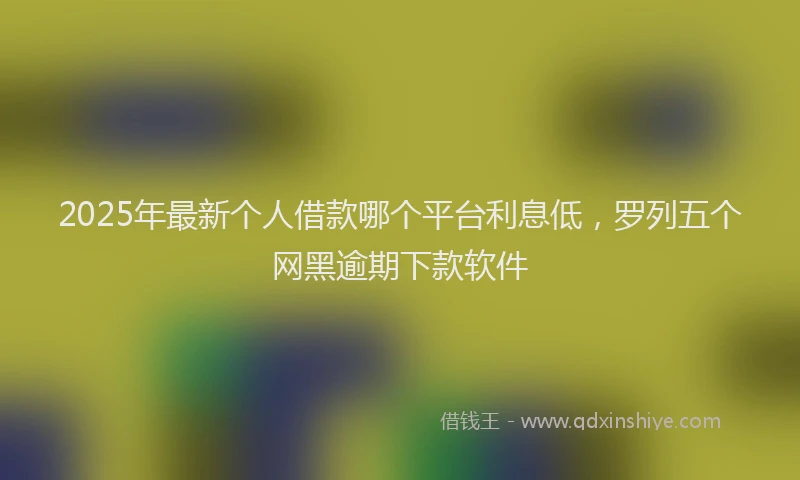 2025年最新个人借款哪个平台利息低，罗列五个网黑逾期下款软件