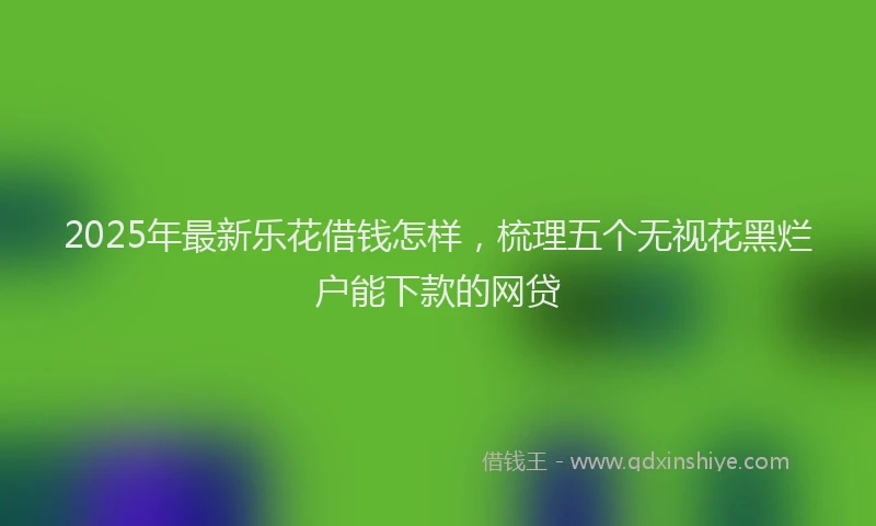 2025年最新乐花借钱怎样，梳理五个无视花黑烂户能下款的网贷