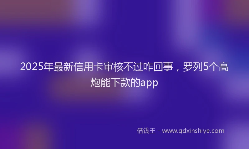 2025年最新信用卡审核不过咋回事，罗列5个高炮能下款的app