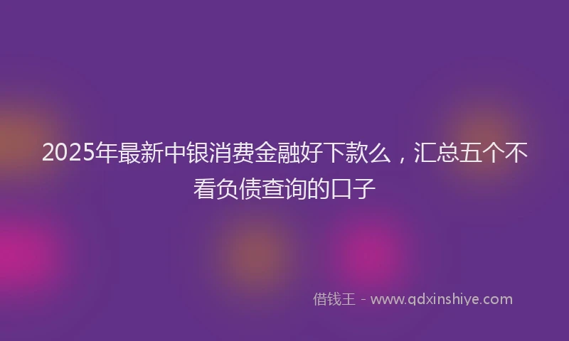 2025年最新中银消费金融好下款么，汇总五个不看负债查询的口子