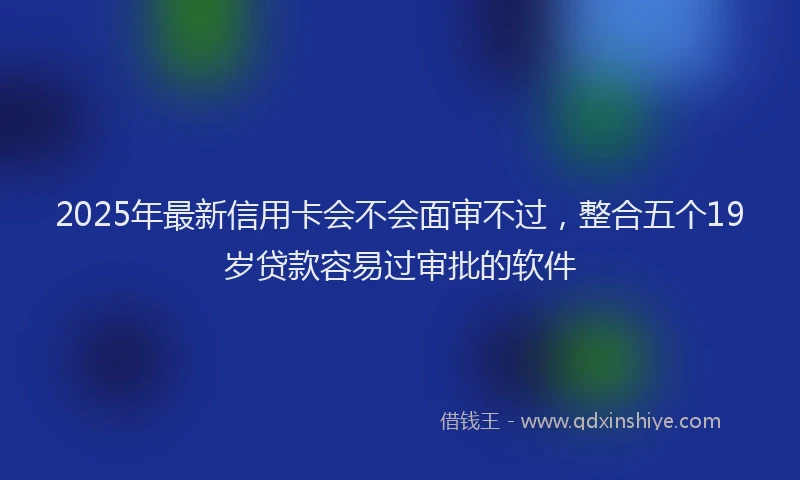 2025年最新信用卡会不会面审不过，整合五个19岁贷款容易过审批的软件