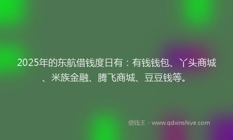 2025年的东航借钱度日有：有钱钱包、丫头商城、米族金融、腾飞商城、豆豆钱等。