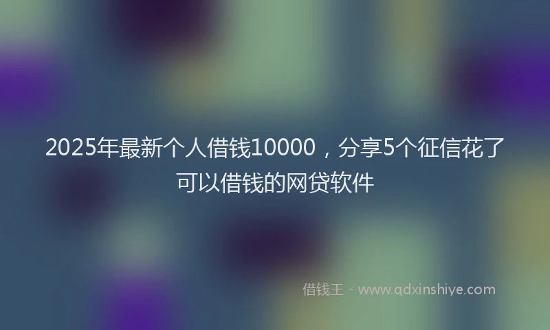 2025年最新个人借钱10000，分享5个征信花了可以借钱的网贷软件