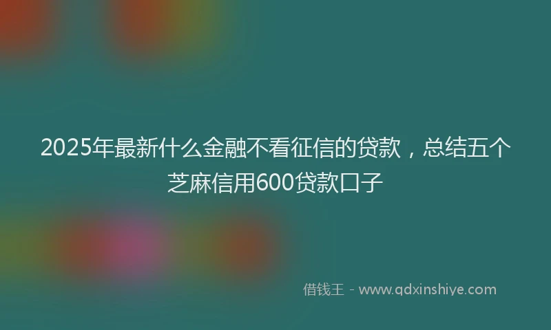 2025年最新什么金融不看征信的贷款，总结五个芝麻信用600贷款口子