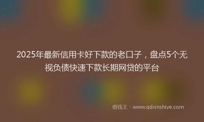 2025年最新信用卡好下款的老口子，盘点5个无视负债快速下款长期网贷的平台
