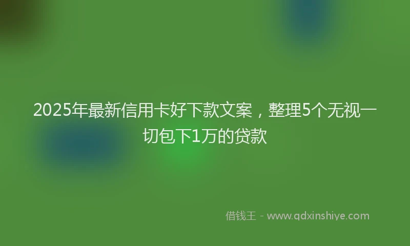 2025年最新信用卡好下款文案，整理5个无视一切包下1万的贷款