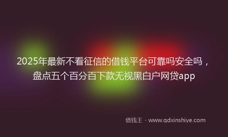 2025年最新不看征信的借钱平台可靠吗安全吗，盘点五个百分百下款无视黑白户网贷app