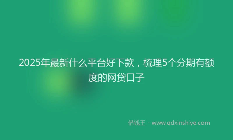 2025年最新什么平台好下款，梳理5个分期有额度的网贷口子