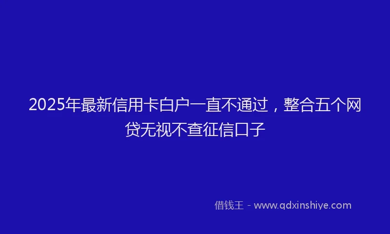 2025年最新信用卡白户一直不通过，整合五个网贷无视不查征信口子
