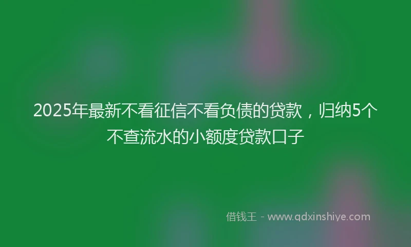 2025年最新不看征信不看负债的贷款，归纳5个不查流水的小额度贷款口子