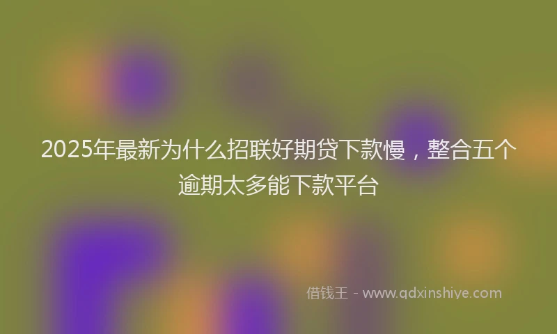 2025年最新为什么招联好期贷下款慢，整合五个逾期太多能下款平台