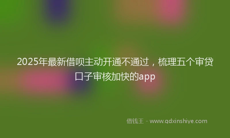 2025年最新借呗主动开通不通过，梳理五个审贷口子审核加快的app