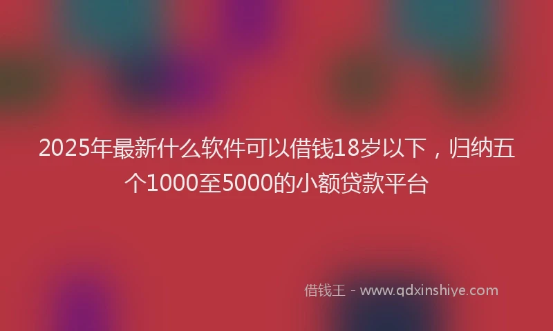 2025年最新什么软件可以借钱18岁以下，归纳五个1000至5000的小额贷款平台
