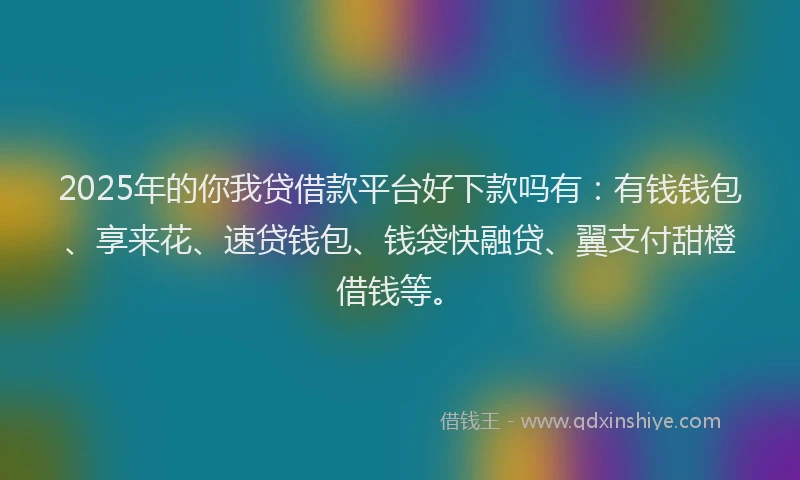 2025年的你我贷借款平台好下款吗有：有钱钱包、享来花、速贷钱包、钱袋快融贷、翼支付甜橙借钱等。